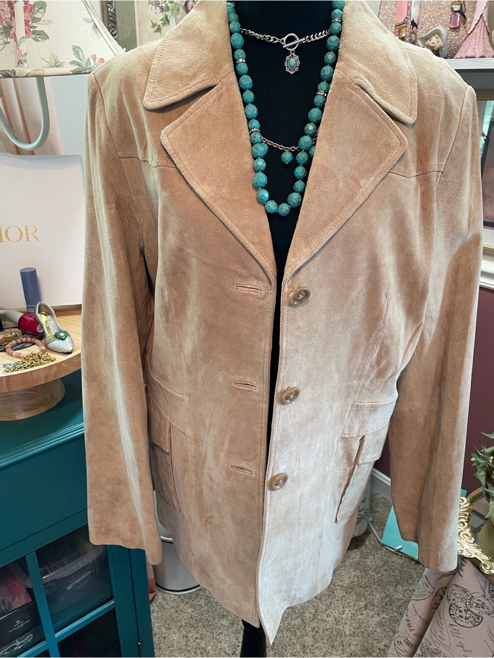 Valentino Genuine Leather Women's Jacket in Tan